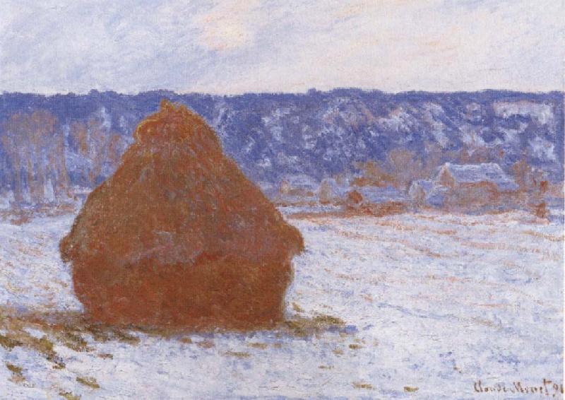 Claude Monet Haystack in the Snow,Overcast Weather